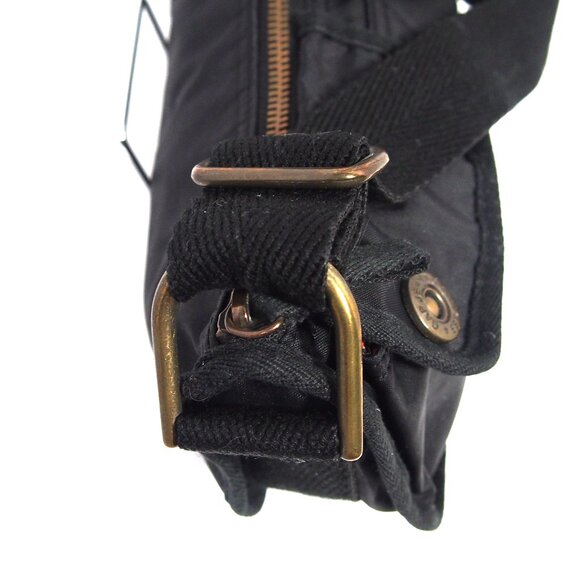 Gap Y2K Nylon Handbag Black/Orange Print Interior Mini Hobo Purse Shoulder Bag - Picture 7 of 16